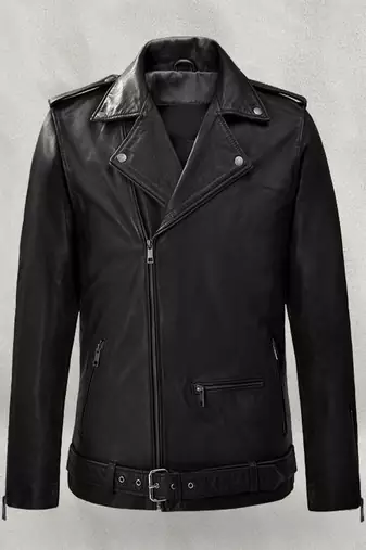 men's black lambskin leather jacket classic zip up style exclusive genuine