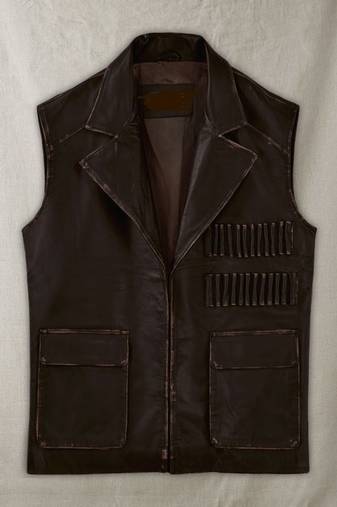 men's dark brown lambskin leather vest distressed vintage finish