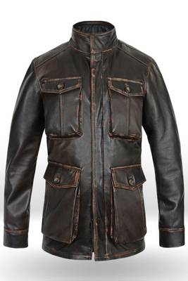 men's dark brown lambskin cafe racer jacket stand up collar premium 1