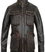 men's dark brown lambskin cafe racer jacket stand up collar premium