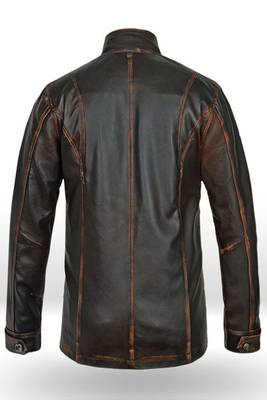 men's dark brown lambskin cafe racer jacket stand up collar premium 2