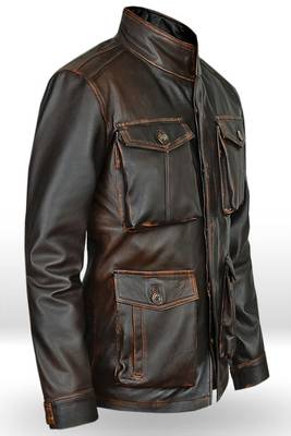 men's dark brown lambskin cafe racer jacket stand up collar premium 3