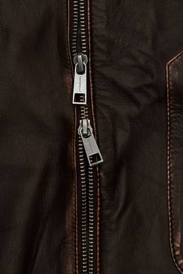 men's brown lambskin leather biker jacket adjustable belted waist 3