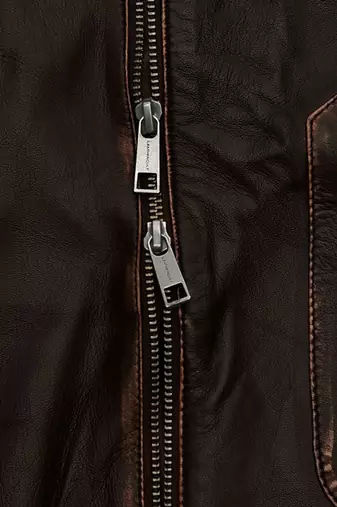 men's brown lambskin leather biker jacket adjustable belted waist