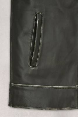 men's green lambskin cafe racer jacket stand up collar style 3