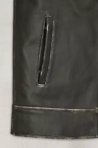 men's green lambskin cafe racer jacket stand up collar style