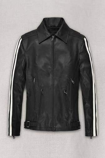 men's black and white lambskin leather biker jacket classic moto premium