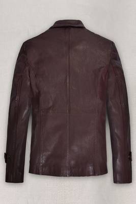 men's brown lambskin leather trucker jacket classic button front style 2