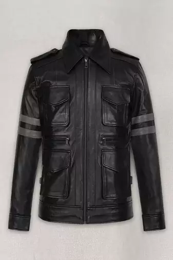 Resident evil 6 leon kennedy leather jacket – gamer classic re6 cosplay  black coat