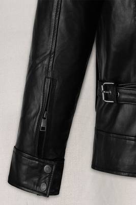 men's black lambskin leather jacket classic zip up style exclusive superior 4