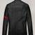 Men’s black & red  leather biker jacket – slim fit racer stripe design