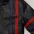 Men’s black & red  leather biker jacket – slim fit racer stripe design
