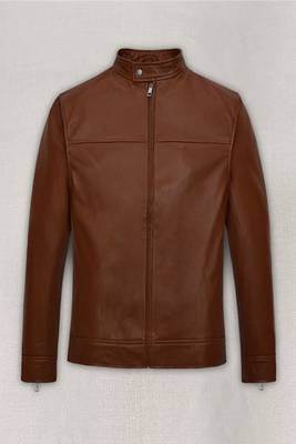 men's brown lambskin leather jacket classic zip up style sophisticated 1
