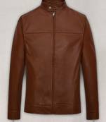 men's brown lambskin leather jacket classic zip up style sophisticated