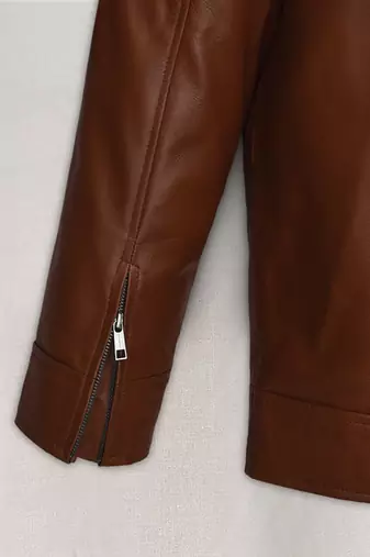 men's brown lambskin leather jacket classic zip up style sophisticated