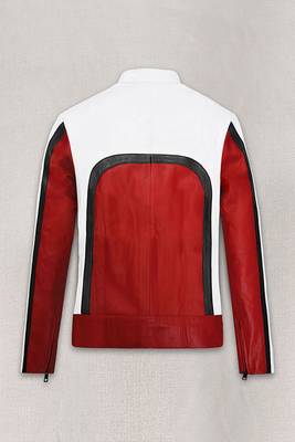 men's white lambskin leather biker jacket classic moto zip style sophisticated 2