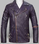 men's purple lambskin leather biker jacket vintage inspired look