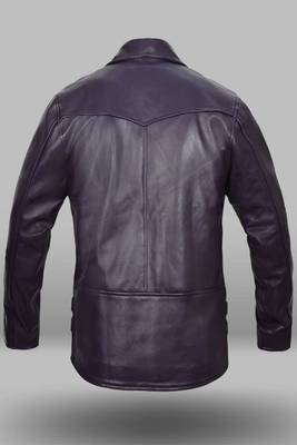 men's purple lambskin leather biker jacket vintage inspired look 2