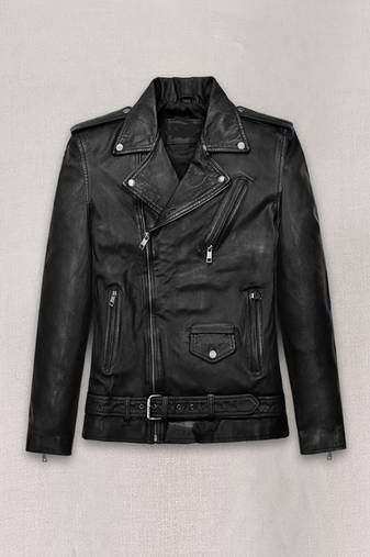 men's black lambskin leather biker jacket classic moto zip style exclusive refined