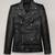 Men's classic side-lace motorcycle leather jacket. action black. zip-out liner,