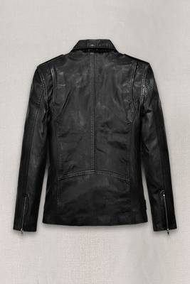 men's black lambskin leather biker jacket classic moto zip style exclusive refined 2