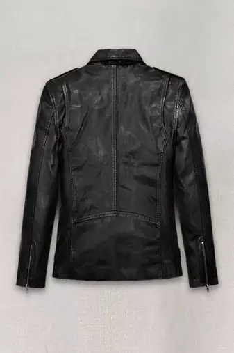 men's black lambskin leather biker jacket classic moto zip style exclusive refined