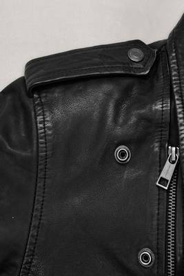 men's black lambskin leather biker jacket classic moto zip style exclusive refined 3