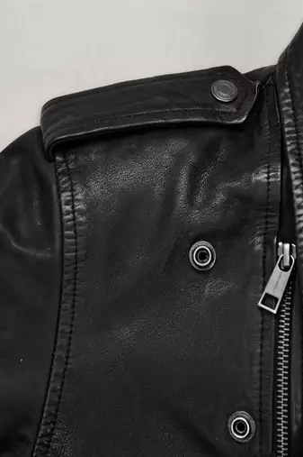 men's black lambskin leather biker jacket classic moto zip style exclusive refined