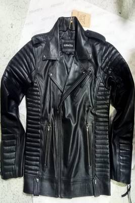 men's black lambskin leather biker jacket premium quilted design modern 1