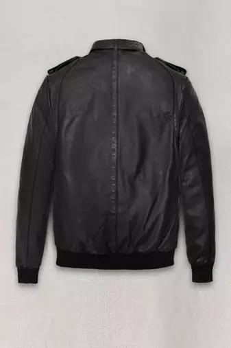 men's black lambskin leather bomber jacket distressed vintage finish