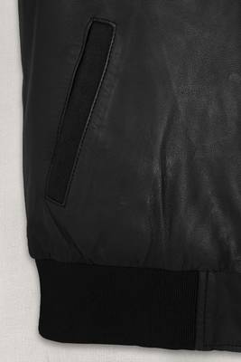 men's black lambskin leather bomber jacket distressed vintage finish 3