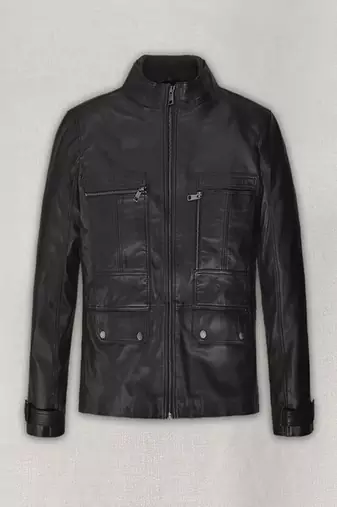 Classic cafe racer style men's genuine black leather biker jacket