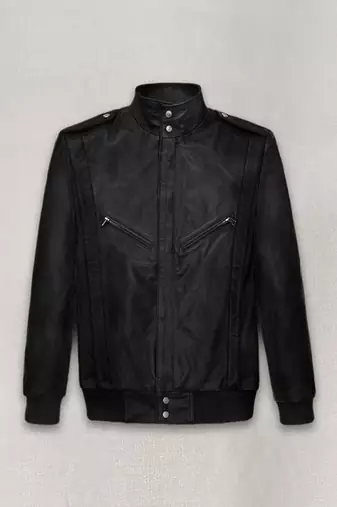 Black bomber leather jacket for men,  genuine leather black retro