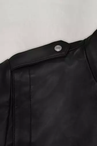men's black lambskin leather bomber jacket ribbed cuffs and waist exclusive