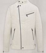 men's off white lambskin leather biker jacket classic moto zip premium