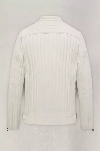 men's off white lambskin leather biker jacket classic moto zip premium