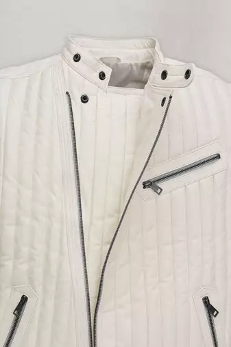 men's off white lambskin leather biker jacket classic moto zip premium