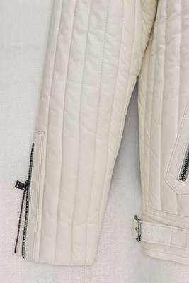 men's off white lambskin leather biker jacket classic moto zip premium 4