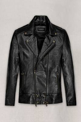 men's black lambskin leather biker jacket asymmetrical zip closure exclusive 1