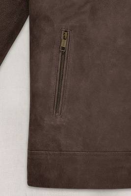 men's genuine lambskin leather jacket classic zip up style 3