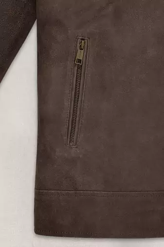 men's genuine lambskin leather jacket classic zip up style