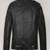 Black sheepskin leather biker jacket: asymmetrical moto style