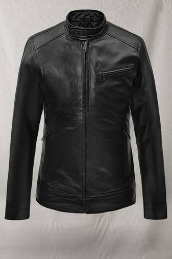 men's black lambskin leather jacket classic zip up style exclusive elegant