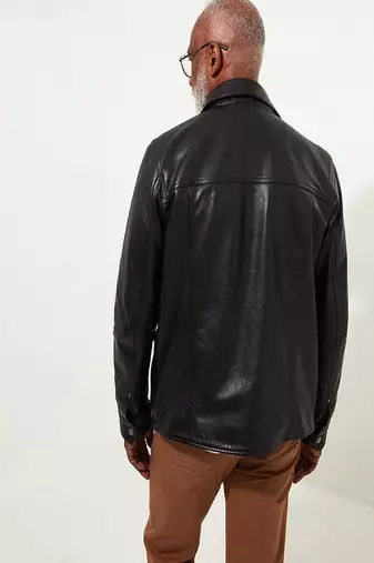 men's black premium lambskin leather jacket vintage inspired look distinctive