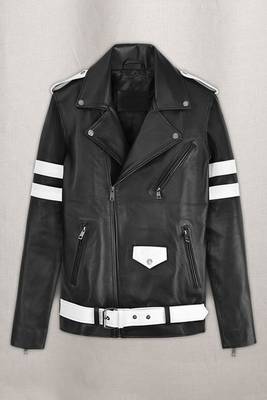 men's white lambskin leather jacket classic zip up style stylish 1
