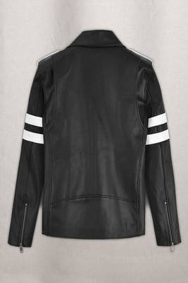 men's white lambskin leather jacket classic zip up style stylish 2