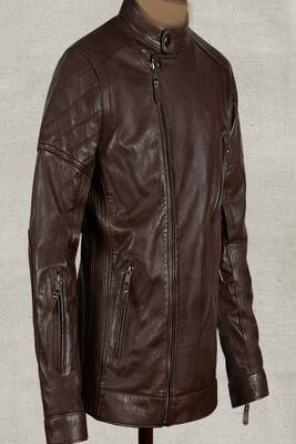men's brown lambskin leather jacket classic zip up style versatile 2