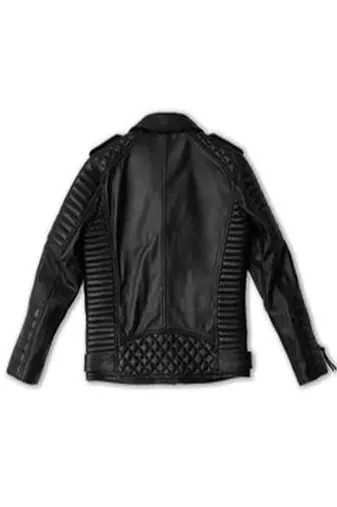 men's black premium lambskin leather jacket premium quilted design modern