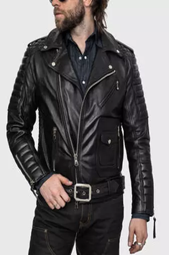 men's black premium lambskin leather jacket premium quilted design modern