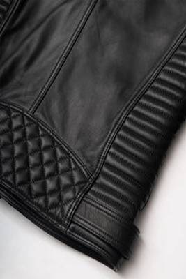 men's black premium lambskin leather jacket premium quilted design modern 4